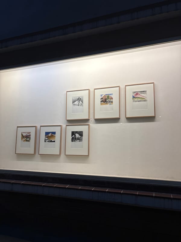 Framed artworks displayed on wall in Mexico City interior
