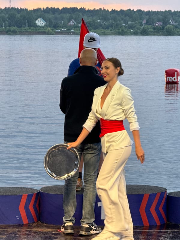 Waterside awards ceremony on Kama River in Perm