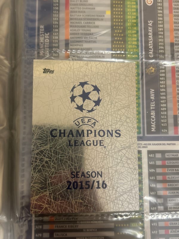 Football trading card collection viewed in Pleven, Bulgaria