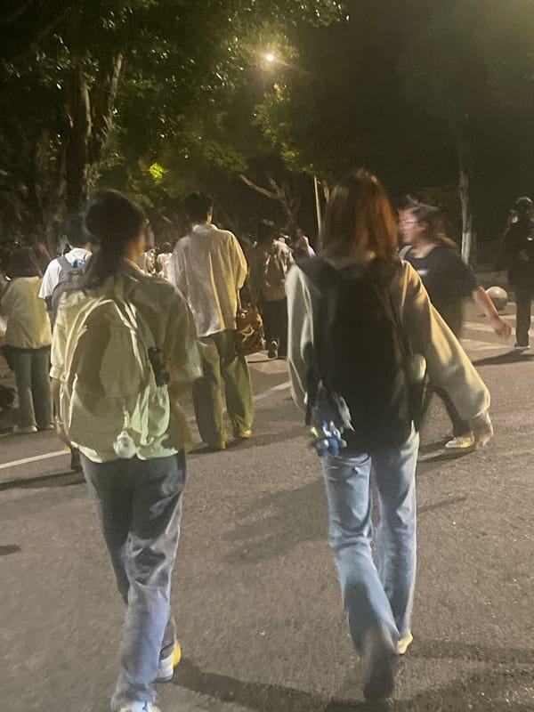 Evening pedestrians captured on Chongqing High-tech Zone streets