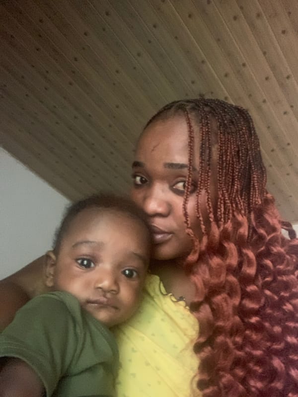 Mother and baby captured in family photos in Nigeria