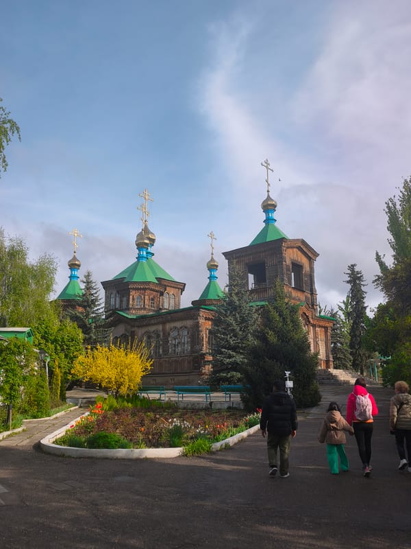Wooden Orthodox church documented in Karakol City, Kyrgyzstan