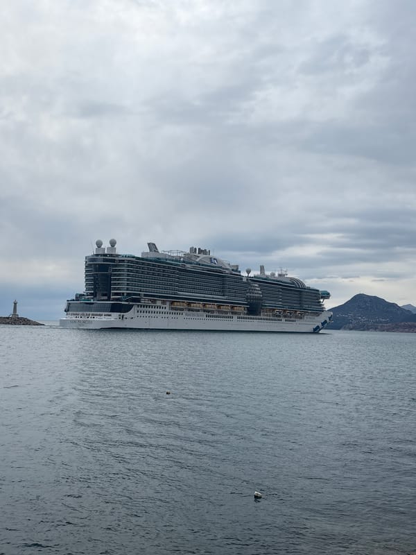 Two Princess Cruise ships dock simultaneously in Bar, Montenegro