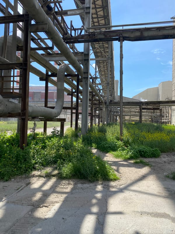 Inside and around a sprawling industrial complex in Police, Poland