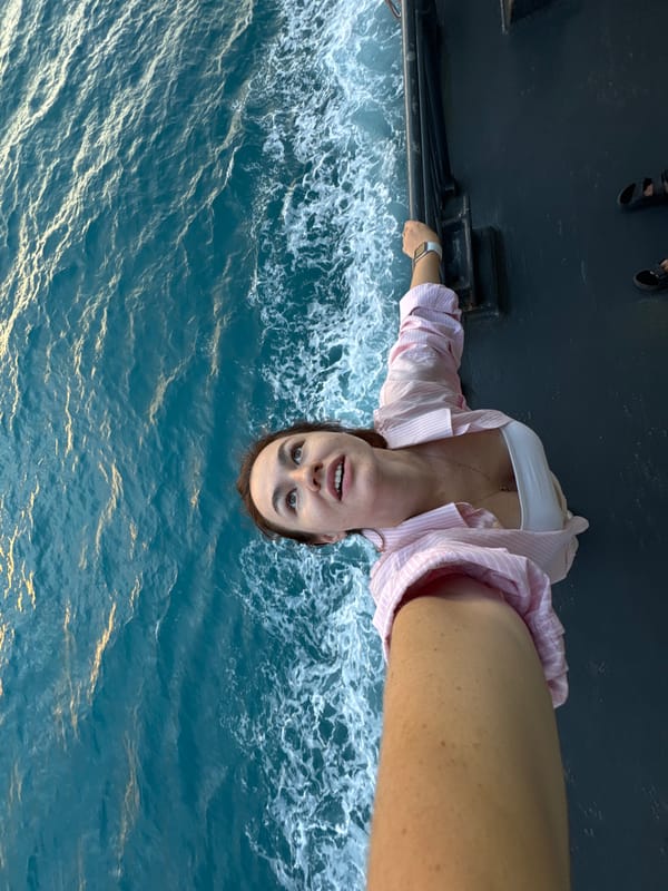 Ferry ride at golden hour off the Thai coast