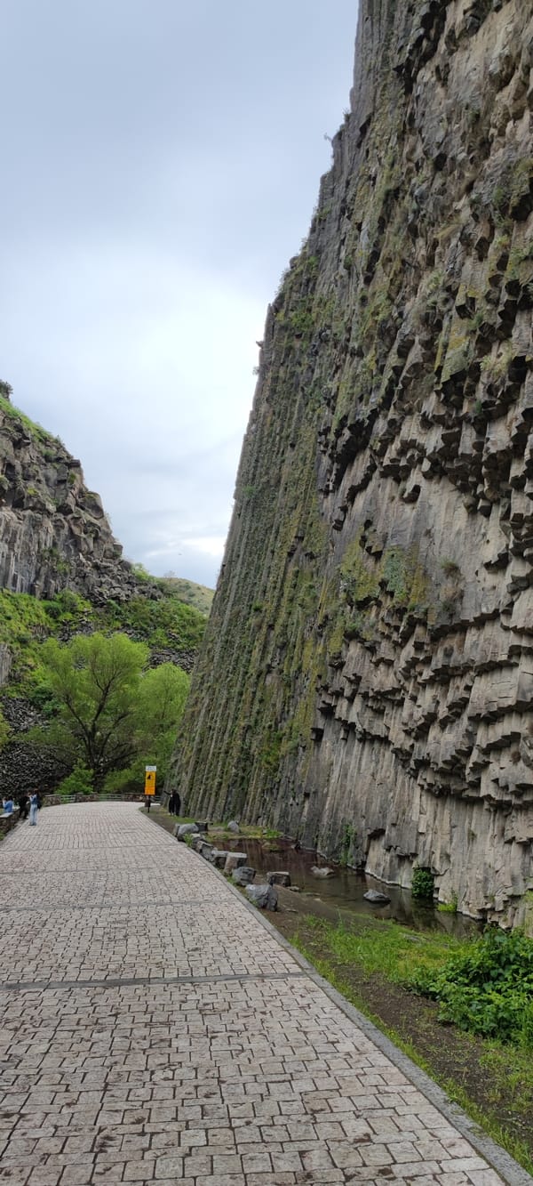 Tourist documents Armenia's Symphony of Stones geological formation
