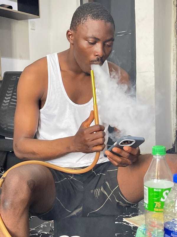 Hookah session indoors in Abuja, caught from multiple angles
