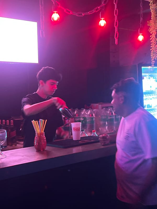 Late night venue activity captured in Arica, Chile