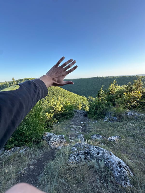 Hilltop views and car selfies above a green Ukrainian valley