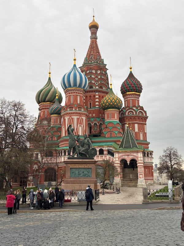 St. Basil's Cathedral documented in Moscow showing colorful domes