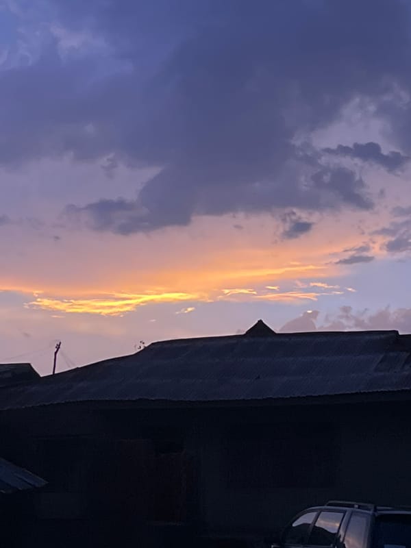 Dramatic sunset displays vivid colors over Iseyin, Nigeria