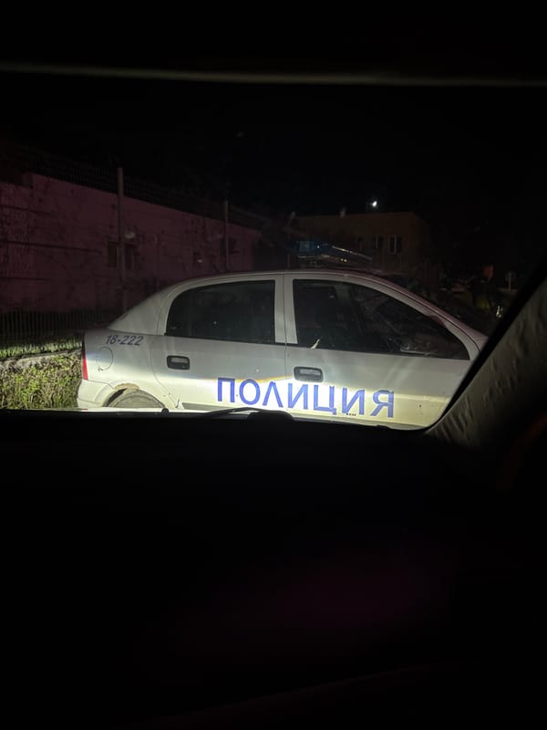 Police van spotted parked on Ruse street at night