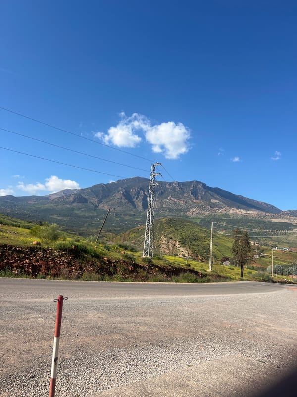 Traveler documents scenic drive through Ouaouizert, Morocco countryside