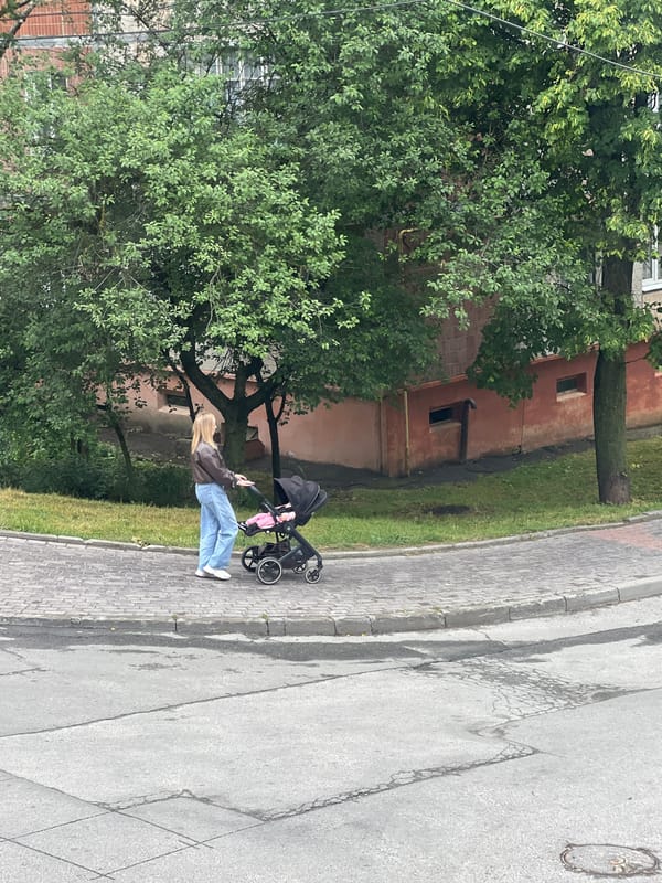 Morning street life observed across Ternopil, Ukraine