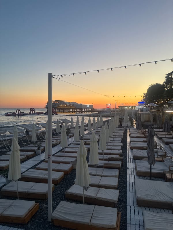 Summer evening on the Sochi Black Sea waterfront