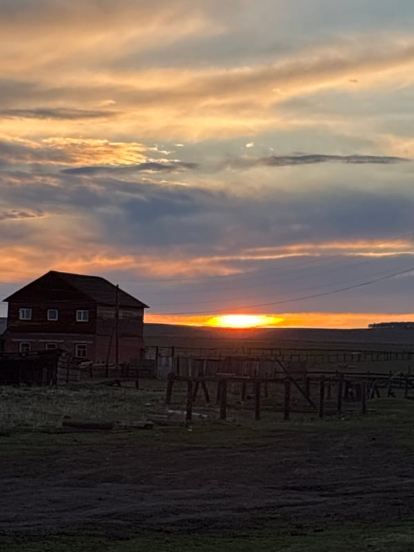 Sunset landscape documented in Zagatuy, Russia