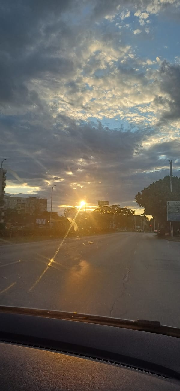 Evening errands and golden-hour skies across Plovdiv
