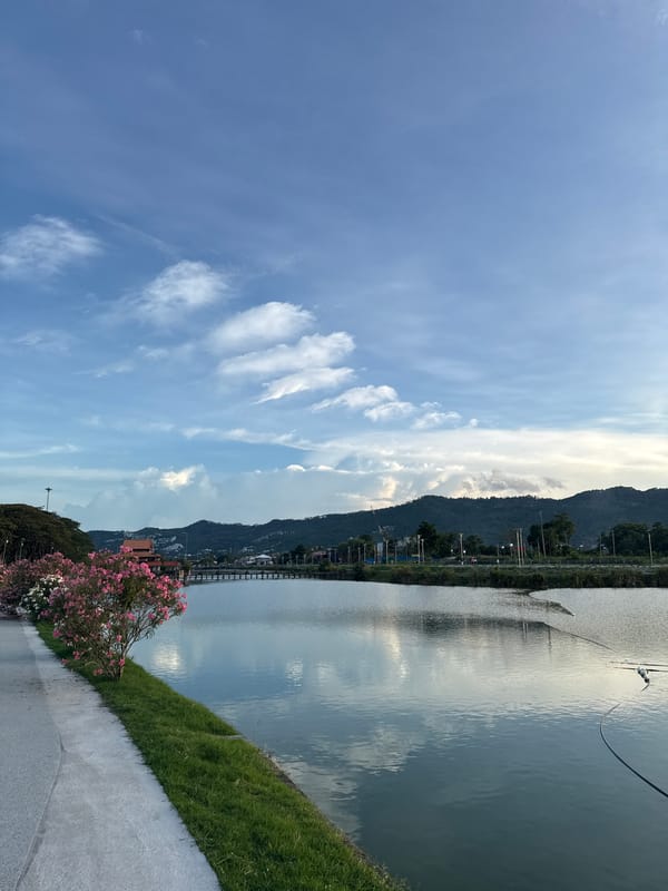 Still water and sunset light near Baan Chaweng, Thailand