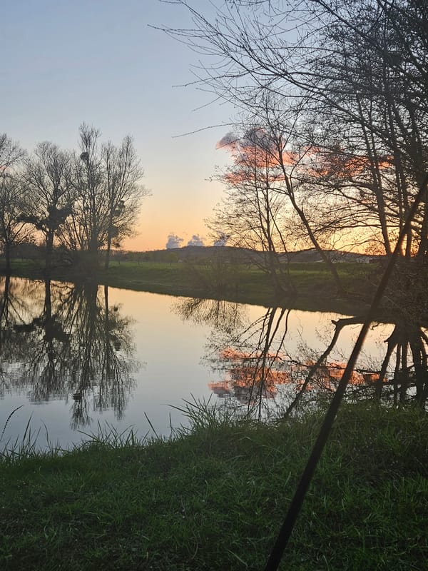 Sunset fishing session captured at lake in Gavisse, France