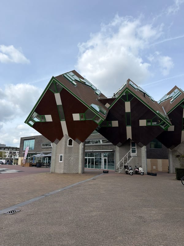 Helmond's iconic cube houses and street mural documented