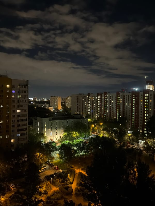 Evening domestic life captured in Khimki residential area