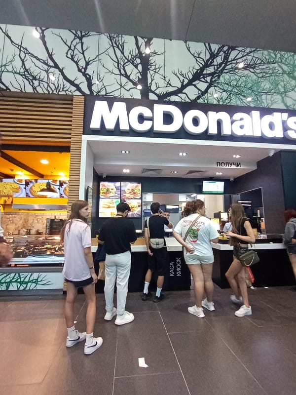 Lunchtime queue at a Varna McDonald's