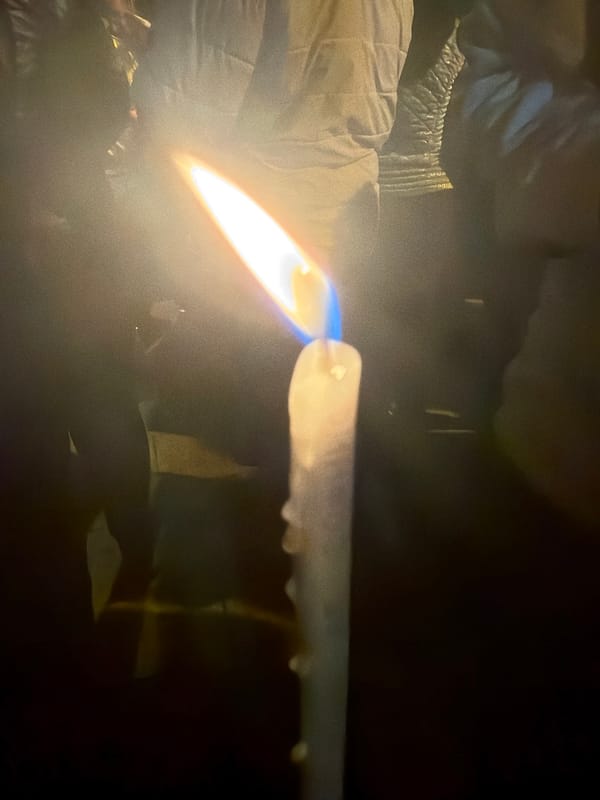 Person uses torch to heat glass object in Sofia