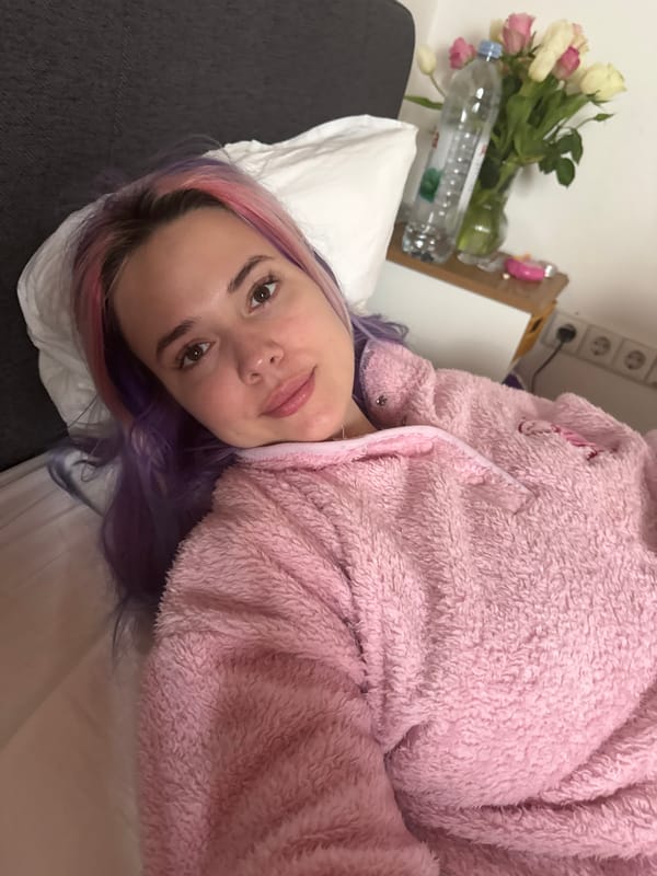 Zagreb resident documents morning activities with colorful hair selfies