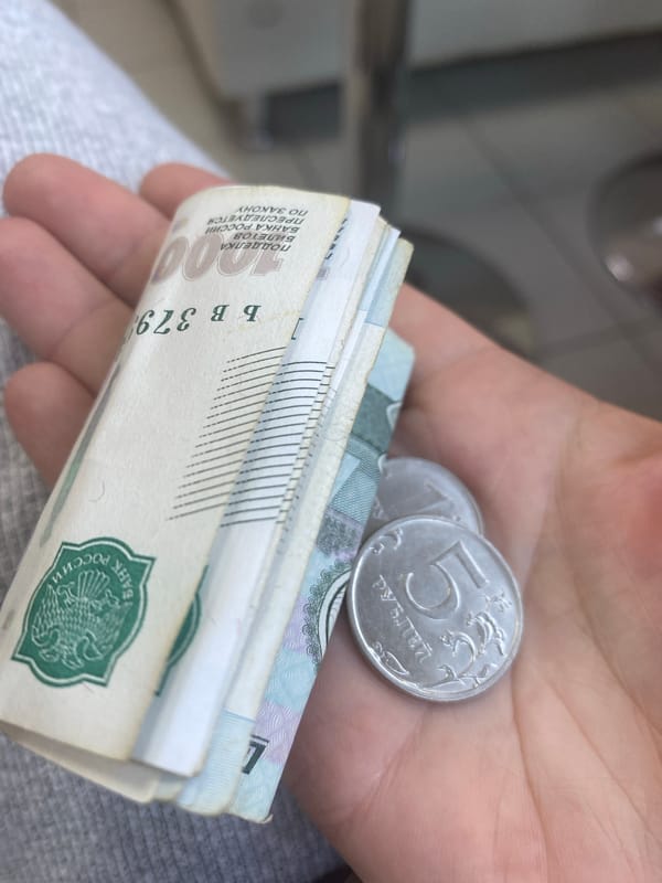 Child shops in Chaikovsky store, handles toys and currency