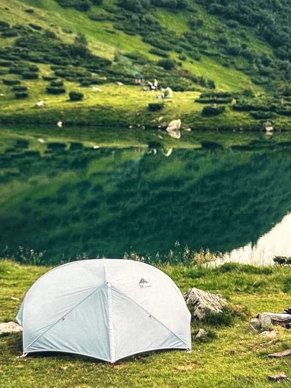 Camping and countryside in the Carpathian highlands near Uzhhorod