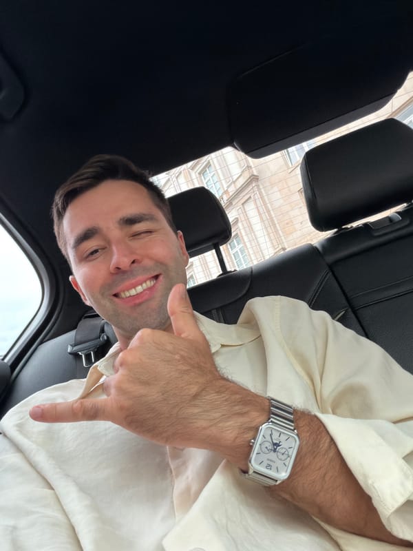 Shaka and a wink from the back seat in Warsaw