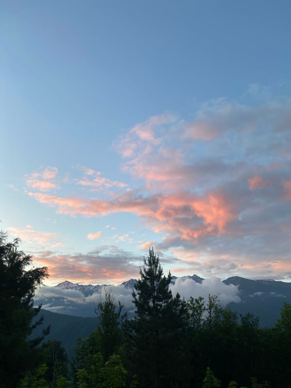 Sunset over Estosadok's mountain resort, multiple angles