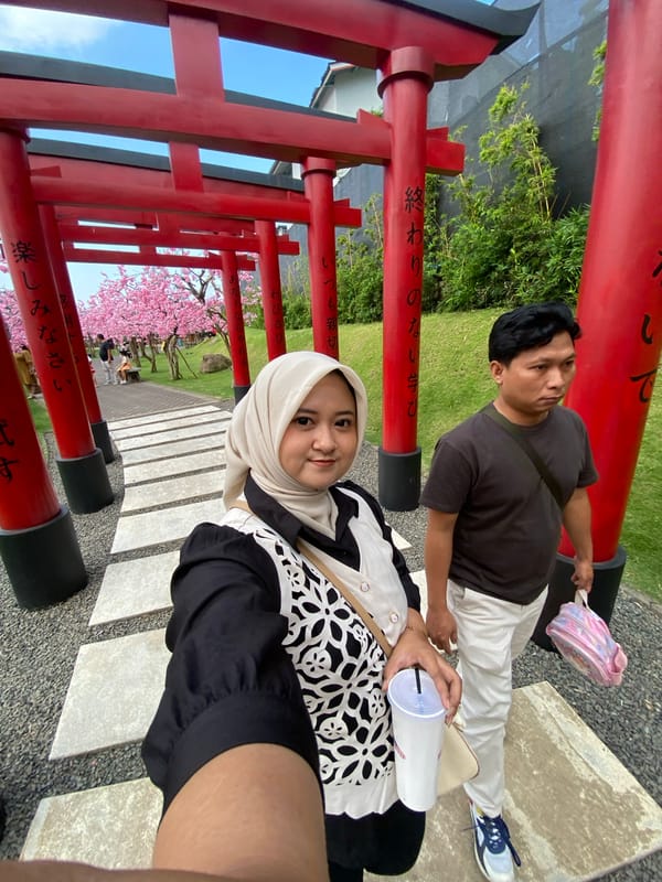Morning at a Japanese-themed playground in Prigen, Indonesia