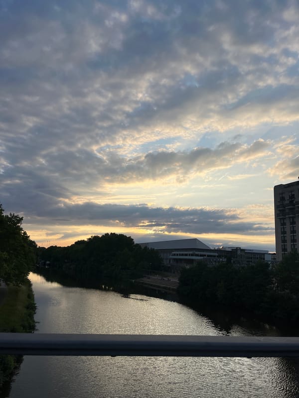Evening walk along the Saar River in Saarbrücken