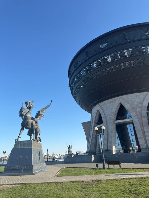 Dragon statue photographed at Kazan Family Center, Russia