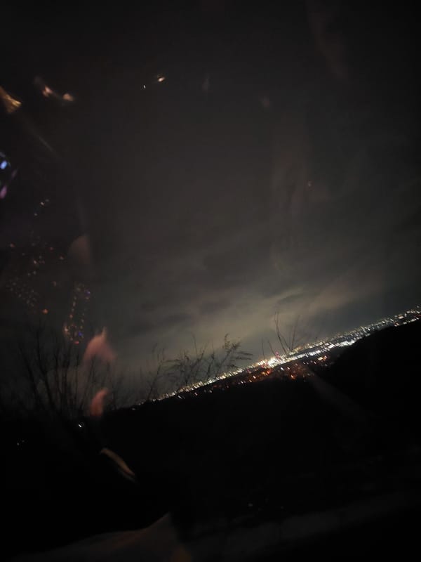 Evening car journey documented in Asenovgrad, Bulgaria