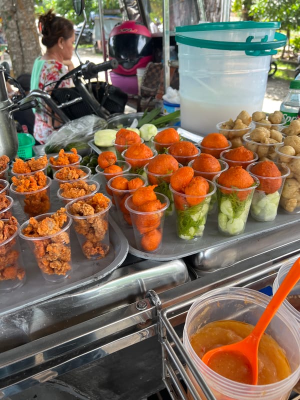 Early morning errands: street food and government office visit