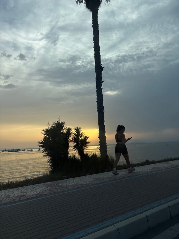 Sunset jog along La Manga Del Mar Menor's waterfront promenade
