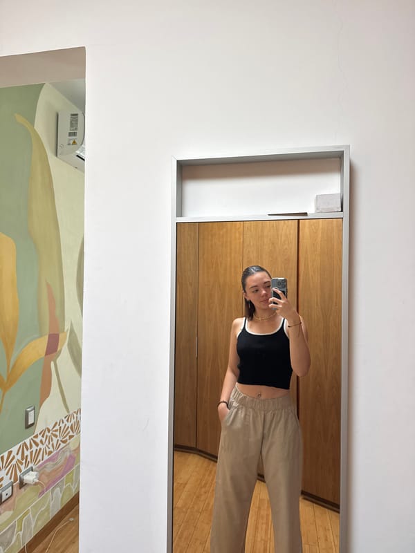 Woman takes mirror selfie in Tlaxcalancingo, Mexico