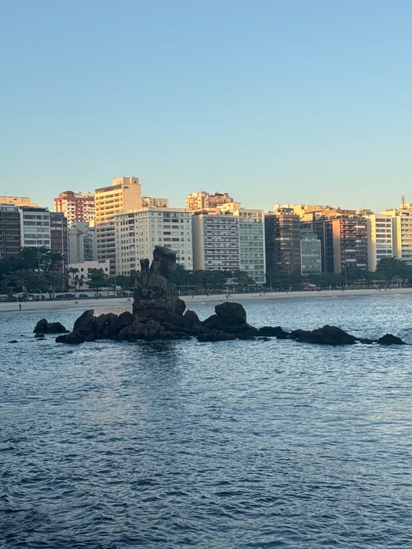 Niterói coastline: rocks, bay views, and fishing at dusk