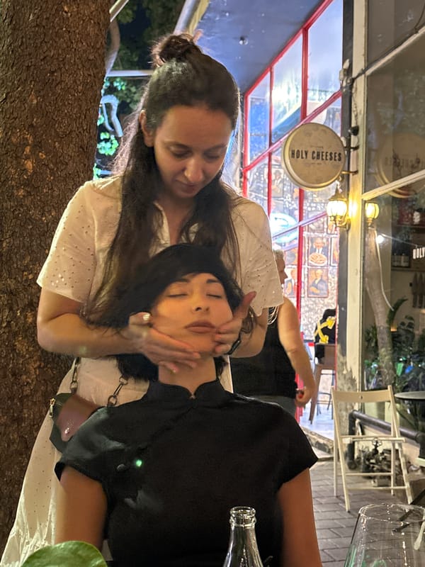 Two women enjoy night out in Tel Aviv