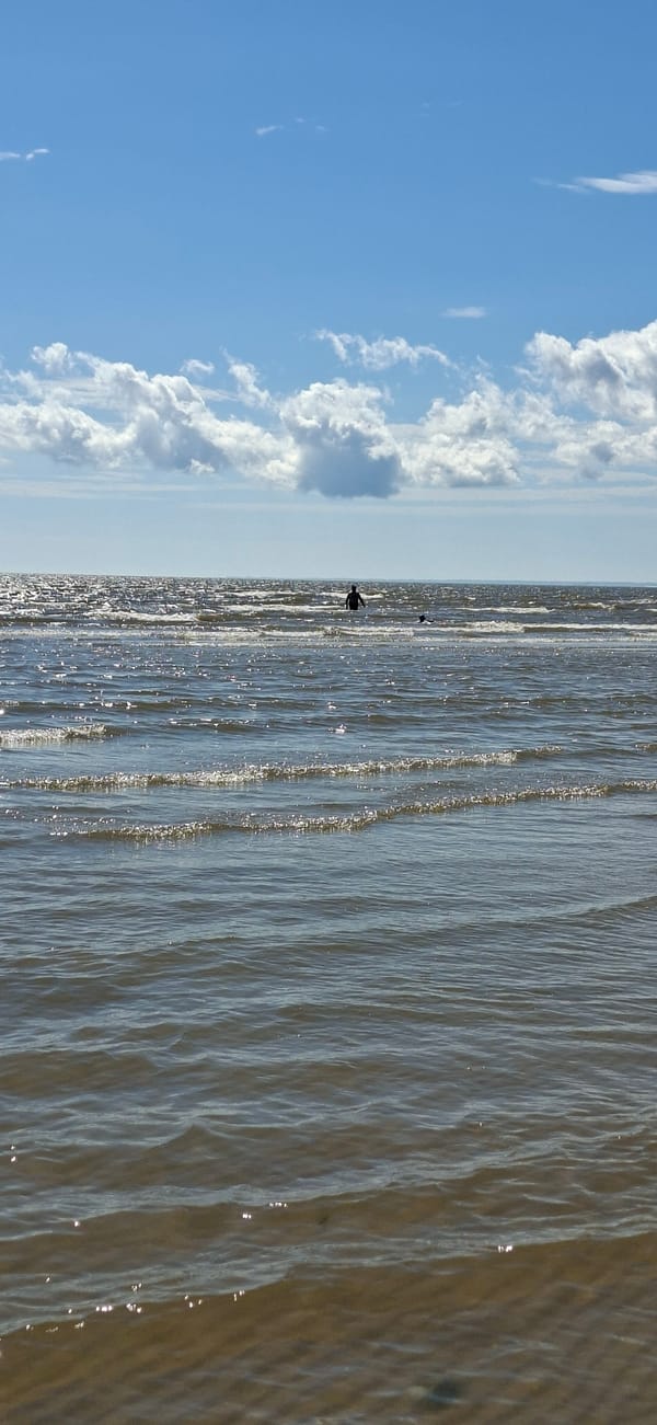 Sunny summer day at Pärnu beach on the Baltic Sea