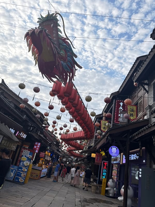 Traditional street art and decorations observed in Shapingba District