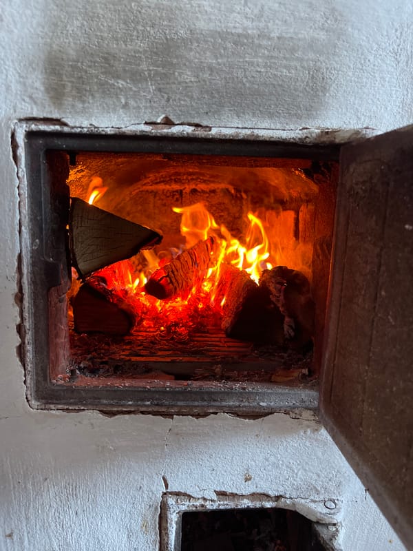 Traditional bread baking documented in Russian village oven