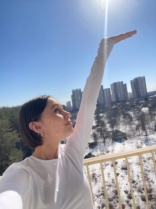 Women captured in casual morning activities around Izhevsk