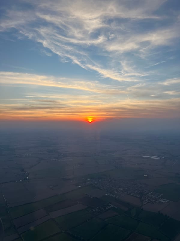 Aerial sunset footage captured over Marzano, Italy