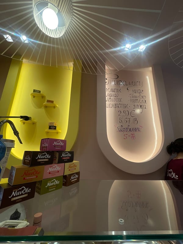 Sofia café customers enjoy Nuvole tiramisu desserts, document experience