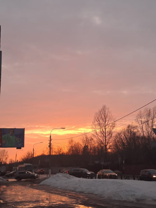 Late winter street scenes documented across Elektrostal, Russia