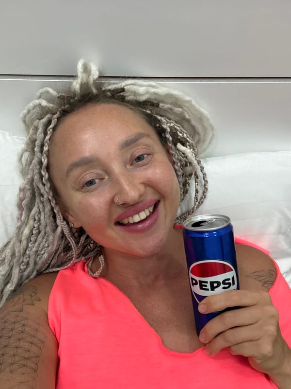 Slow morning in Nha Trang: Pepsi, iced coffee, and a Pomeranian