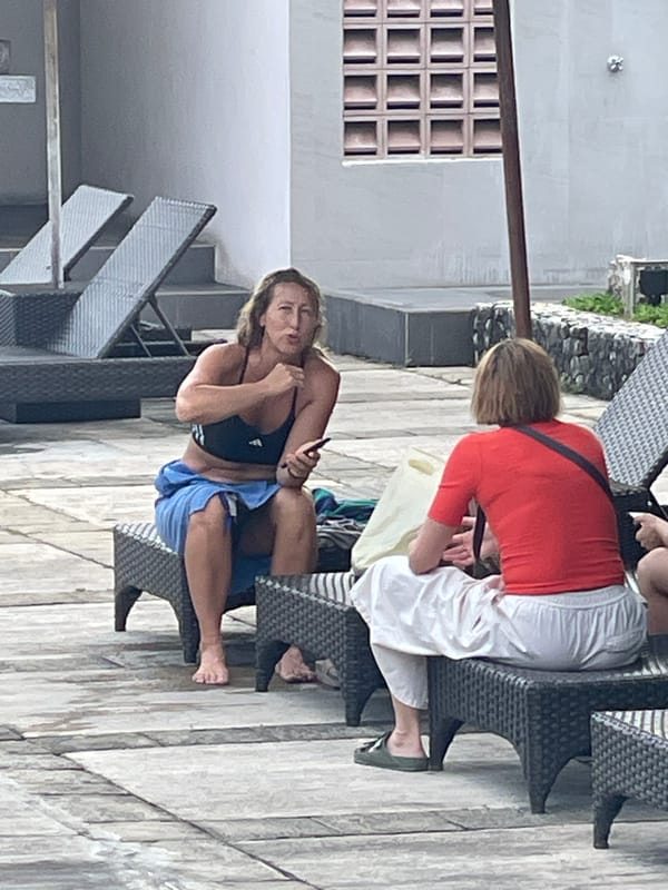 Resort guests enjoy poolside activities in Kuta Selatan, Indonesia